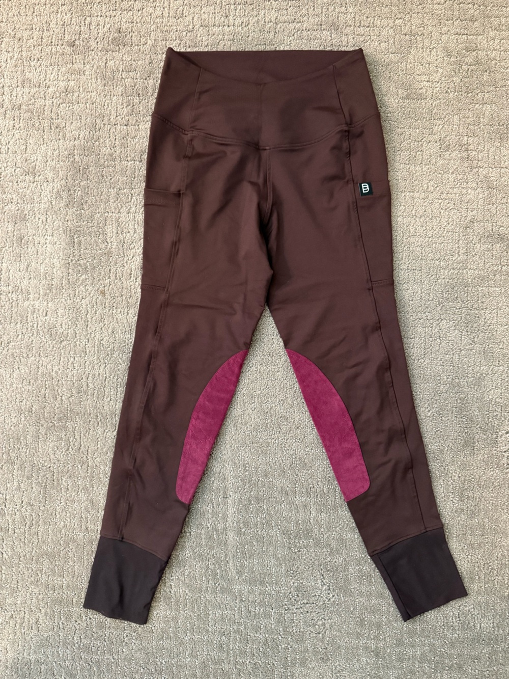 EUC Botori Active Riding Tights, Maroon, Size M